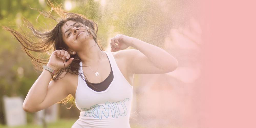 woman letting go her stress and burnout